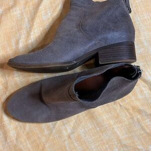 Lucky Brand Gray Suede Ankle Boots